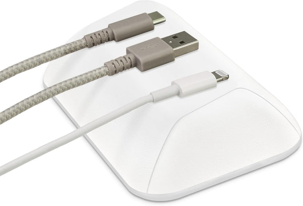 Smartish Magnetic Cord Holder, Bigger Cable Wrangler Organizer with Magnet Clips for Charger Management, Snow Day White