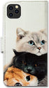 Case for iPhone 12 Pro Max, Cute Brown Cat Leather Flip Phone Case Wallet Cover with Card Slot Holder