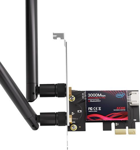 BZIZU WiFi 6 PCIe Card for Gaming PC with Bluetooth 5.2,3000Mbps Ultra-Low Latency,WPA3
