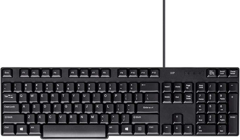 Monoprice USB Keyboard - Spill Resistant Membrane, Comfortable Standard Layout, Black - Workstream Collection