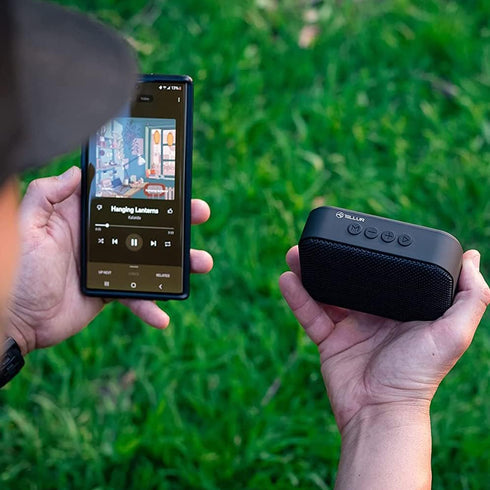 TELLUR Callisto Portable Bluetooth Speaker, Ultra Compact Fabric Design, FM Radio Speaker, Hands-Free, USB, MicroSD/TF.