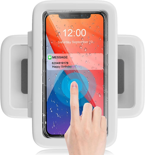 LC-dolida Waterproof Shower Phone Holder Case Mount for Bathroom, 480 Rotation, Compatible with iPhone 15 14 13 12 11