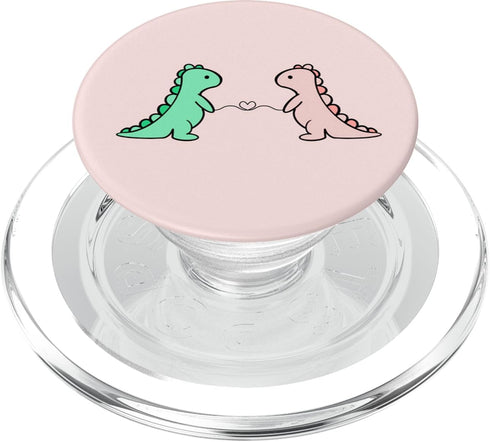 PopSockets PopGrip for MagSafe Funny And Cute Dinosaur T Rex Green Dino And Pink For Girls