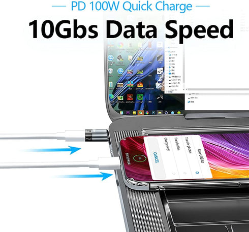USB C Magnetic Adapter 24 Pin Straight 2 Pack, PD 100W Fast Charging, 10Gbps Data Transfer