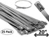 Electriduct 304 Stainless Steel Cable Ties, 20 Inch, 200 Lbs Heavy Duty, 25 Pack