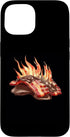 Chocolate Covered Bacon American Food Designs Chocolate Covered Bacon With Flames Case for iPhone 15
