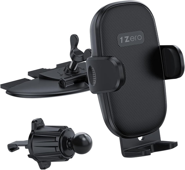1Zero Easy One-Button Release CD Phone Holder for Car, Universal Air Vent &