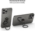 MonIdea Phone Grip, Phone Ring Holder Finger Kickstand, Foldable & Adjustable Double Metal Cell Phone Rings Gripper
