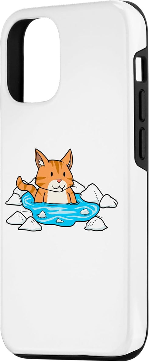 iPhone 14 Pro Cat Ice Bathing Hobby Trend Cute Pet Case