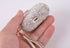 Sparkly Diamond Case for AirPods Pro 1&2 Generation, Premium Bling Rhinestone Cover Skin with Keychain (White AB Gold)