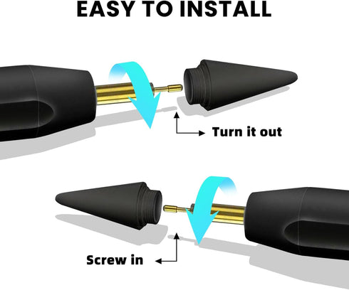 Replacement Pencil Tips for Evach Stylus Pen I706, 5PCS Black