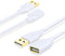 Costyle 2-Pack USB Extension Cable 6ft/2m, White 2.0 Type A Male to Female, Gold-Plated Connectors, USB Extender.