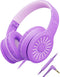 K16 Wired Headphones with Microphone, On-Ear Headphones for Kids with 3.5MM Jack, Foldable Stereo Bass Headphones for