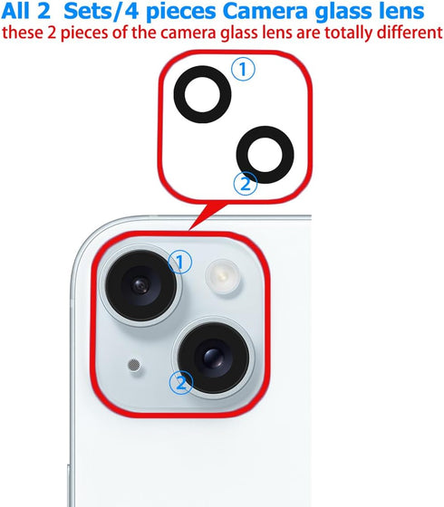 Vimour 2 Packs 14 14 Rear Camera Lens Glass Replacement Kits for iPhone and Plus Pre-Installed Adhesive