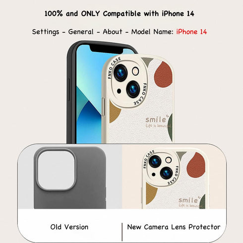 ZEZHOU Compatible iPhone 14 Case, Cute Pattern Design for Women Men, Soft Lambskin Flexible Protective TPU Case