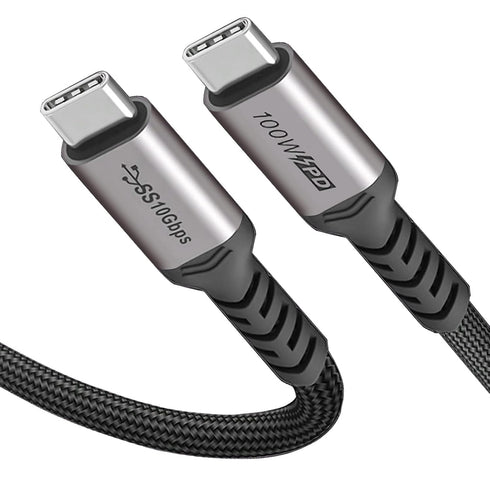 Short USB C to USB C Cable (1.5ft, 2 Packs) - 10Gbps, 100W, 4K Video, Fast Charging for Samsung Galaxy T5, MacBook,