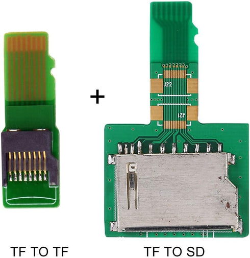 Cablecc 1Set SD TF Card Socket Female to Micro-SD TF Male Memory Card Kit Extension Adapter