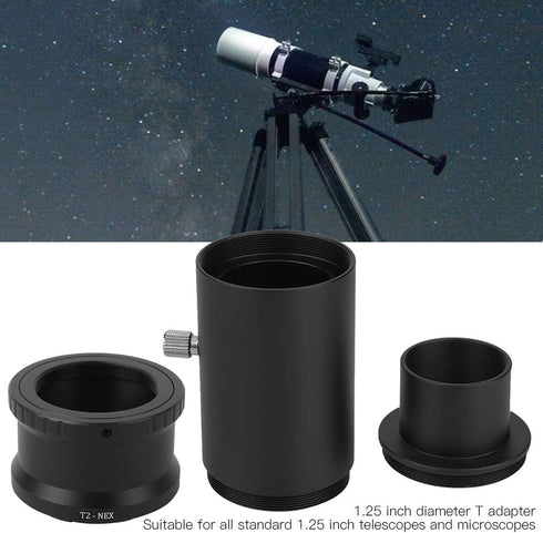 Telescope Extension Tube Adapter Ring Set for E Mount Camera, 1.25In M42*0.75mm Extension Tube Kit for T2 Mount