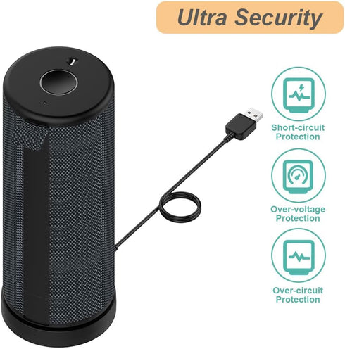 Charger Dock for Ultimate Ears Boom 3/Megaboom 3/Blast/Megablast, 5.5ft Cable, Cradle for UE Boom Series