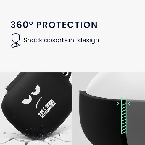 kwmobile Silicone Case Compatible with JBL Live Pro 2 TWS Case Cover, Don't Touch My Headphones
