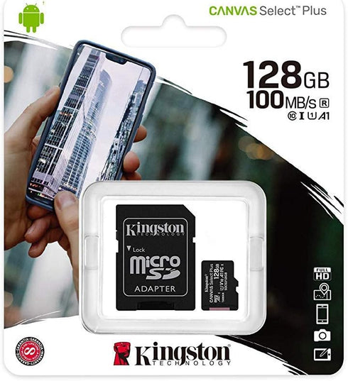 Kingston 128GB microSDXC Canvas Select Plus Class 10 Flash Memory Card SDCS2