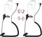 3.5mm Receiver/Listen ONLY Surveillance Acoustic Tube Earpiece Headset - 2 Pack with Medium Earmolds