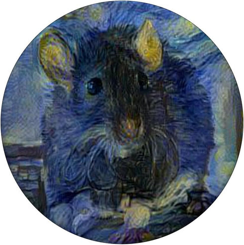 PopSockets Standard PopGrip - Starry Night Cool Rat Mouse Altered Art Gift