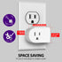 Fosmon Grounded Outlet Switch, ON/Off Switch, 3 Pack, 3 Prong Plug in Electrical Switch, Surge Protector, White