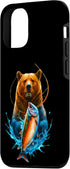 Wildlife Nature Animal Grizzly Bear Catches Salmon 12/12 iPhone Pro Grizzly Bear Catches a Salmon - Colorful Animal