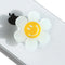 Cheerful Smiley Flower Phone Grip, Bright Expandable Collapsible, Comfortable Touch, Secure Grip, White