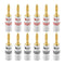 Nakamichi Excel Series 24k Gold Plated Banana Plug 12 AWG - 18 AWG Gauge Size 4mm, 12 Pcs (6-Pairs) for Speakers
