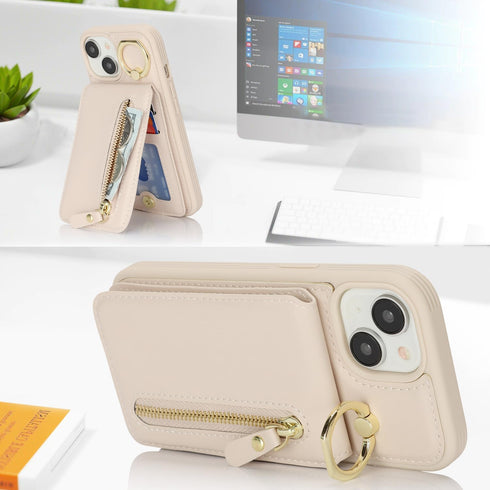 DEYHU 13 2-in-1 Apple13 for iPhone Phone case with Card Holder with Compatible magsafe Magnetic, Key Chain PU Leather