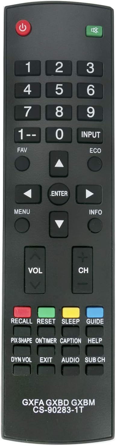 New GXFA GXBD GXBM CS-90283-1T Replacement Remote Control for Sanyo LCD LED HDTV Models