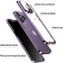 iPhone 15 Pro Anti-Peeping Case: 360° Full Body Privacy Screen, Clear Tempered Glass, Magnetic Metal Bumper, Black.