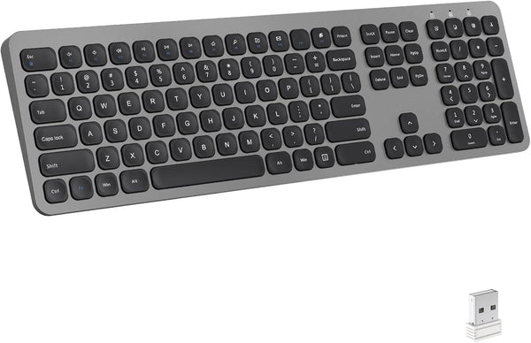 cimetech 2.4GHz Wireless Keyboard with Number Pad Full Size Design for Laptop Desktop
