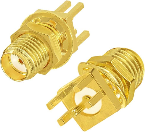 Superbat SMA Connectors SMA Female PCB Edge Mount Connector Solder RF Coaxial Adapter SMA Female Bulkhead Connector for 0.062 inch End Launch 10pcs by Superbat