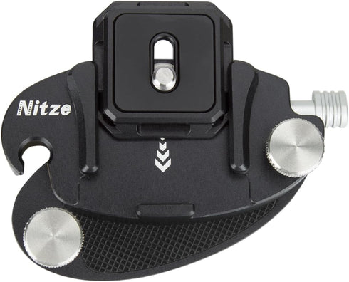 Nitze Aluminum Capture Clip, Camera Clip Backpack Mount with Anti-Off Lock and 4-Side Mountable Arca Quick Release