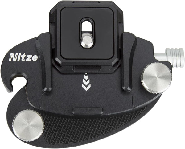 Nitze Aluminum Capture Clip, Camera Clip Backpack Mount with Anti-Off Lock and 4-Side Mountable Arca Quick Release