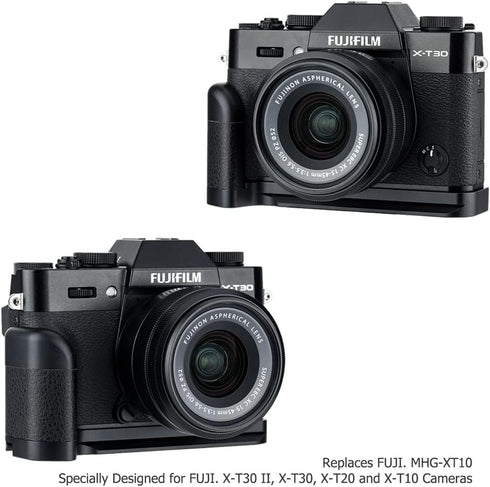 Metal Hand Grip L Bracket for Fuji Fujifilm X-T30 II, X-T30, X-T20, X-T10 with Battery Compartment Opening