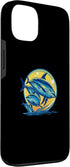 Yellowfin Tuna Fishing Ahi Fish Ocean Designs 13 Yellowfin Tuna With Dolphins Case for iPhone