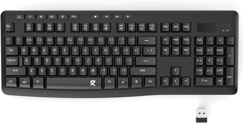 Redragon Wireless Keyboard, 2.4G Full-Sized Ergonomic Wireless Computer Keyboard with 10 Individual Multimedia