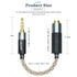 GUCraftsman 3.5mm Stereo Male to 4.4mm Balanced Female Portable Headphone Adapter Cable, 6N Single Crystal Silver for