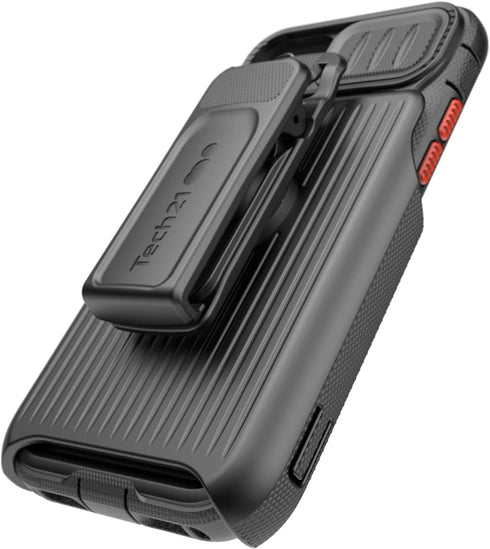Tech21 Evo Max for iPhone SE 2022, Ultra-Protective and Rugged Phone Case with Holster, 20ft Multi-Drop Protection