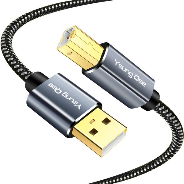 15 ft Printer Cable - High Speed USB 2.0 A Male to Type B Male Scanner Cord for HP, Canon, Epson