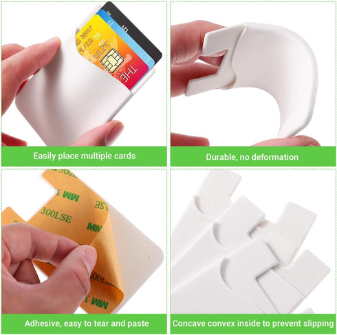 3pcs Cell Phone Card Holder Wallet - Silicone Ultra-Slim Self Adhesive Credit Card ID Wallet Case for Smartphones