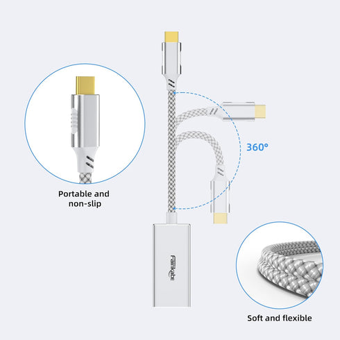 USB C to Mini DisplayPort Adapter 4K@60Hz, Type C to Mini DP for iPhone 15, M1/M2 MacBook, Galaxy S8-S23