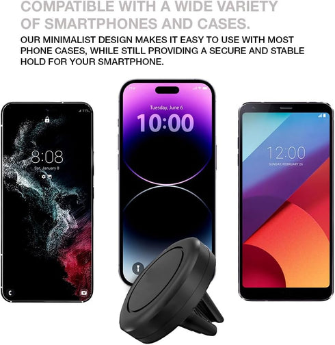 MAXBOOSTPOWER (4 Pack 12/13/14/15/16 Universal Smartphone Holder - Air Vent Magnetic Car Mount Black) Compatible