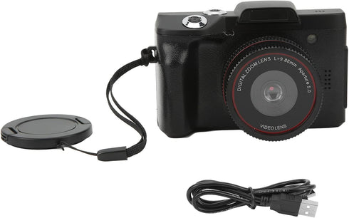 Portable Digital Video Camera Camcorder, 16MP 16X 1080P with 2.4 Inch 180 Degree Flip Screen for Beginners