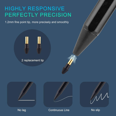 iPad 10th/9th/8/7 Generation 10.2" Stylus Pen, Rechargeable with Palm Rejection for Drawing Writing