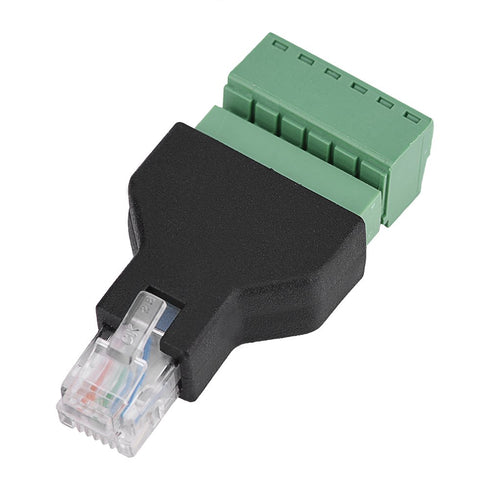 PUSOKEI RJ12 6P6C Male to 6 Pin Wired Screw Terminal Connector Adapter, 1Pcs Ethernet Screw Terminal Block
